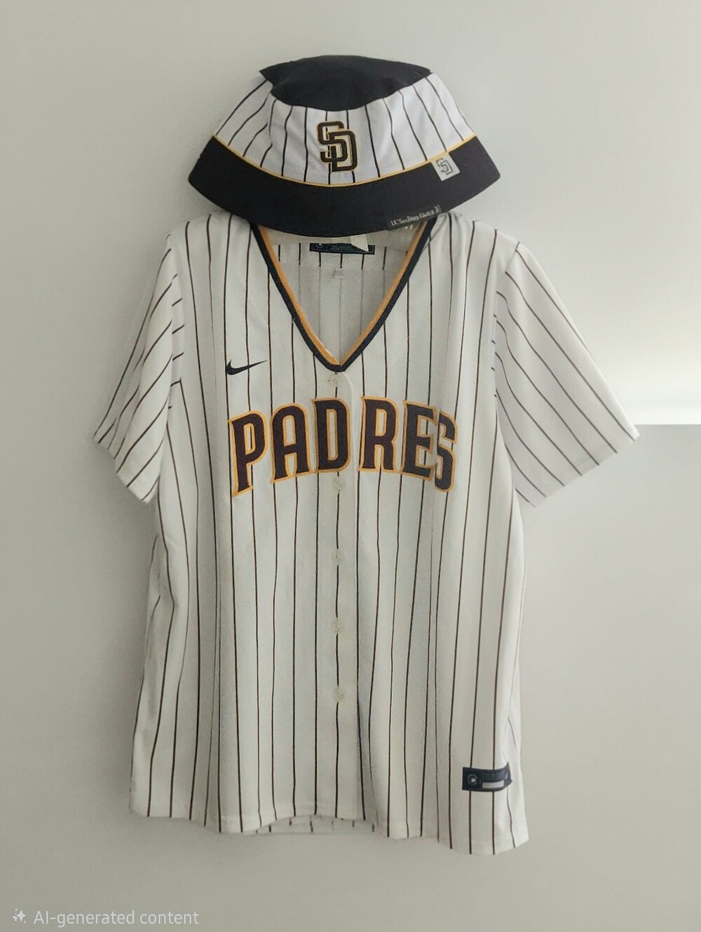 SD Padres Women Nike White Jersey XXL w/ Home Away Reversilble Bucket Hat